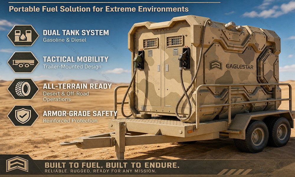 Eaglestar Skid-Mounted Mobile Fuel Station with Trailer Eaglestar Skid-Mounted Mobile Fuel Station with Trailer
